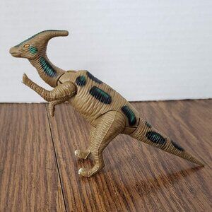 Parasaurolophus 4 Inch Brown Plastic Dinosaur Toy K&M 2001